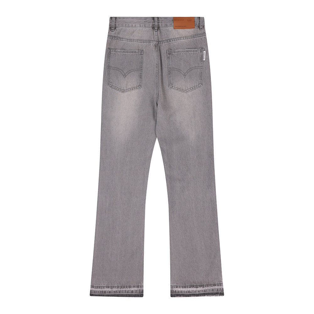 Retro Burr Straight Denim Trousers For Men